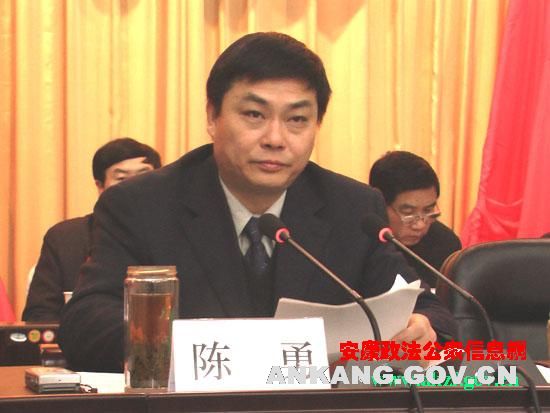 市委常委,政法委书记陈勇在会上作政法工作报告